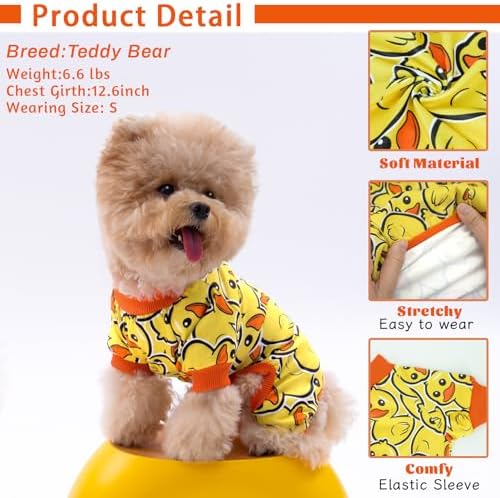 XPUDAC 4 Pack Dog Pajamas Soft Pink Girl Dog Clothes for Small Dogs, M