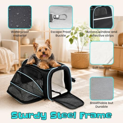 Soft-Sided Expandable Small Dog Carrier, Airline Approved for Traveling