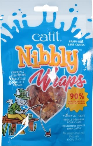 Catit Nibbly Wraps, Grain-Free Cat Treat, Chicken & Fish Recipe, 1.06 oz. (Pack of 3)