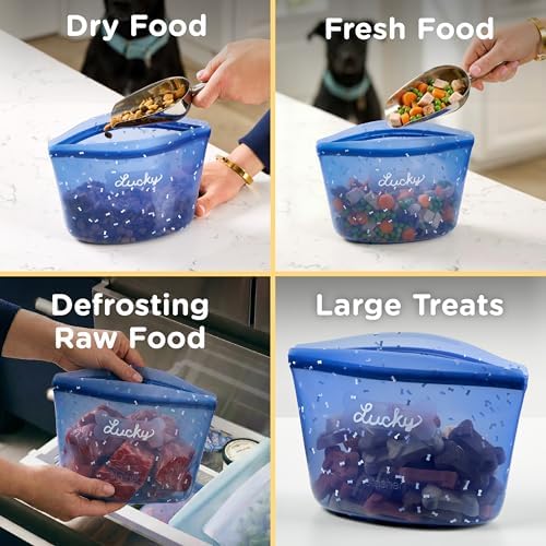 Stasher Reusable Silicone Dog Food Container and Travel Treat Bag, 4-Cup