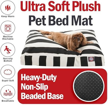 Majestic Pet Rectangular Dog Bed, Medium, 36x29x4 in, Washable, Black
