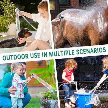 3 Mode Dog Shower Attachment with Long Hose & Outdoor Adapter