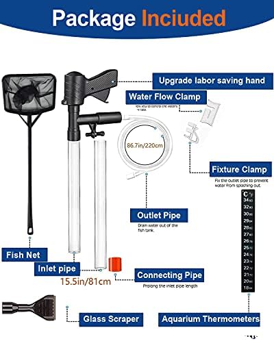 QZQ Aquarium Gravel Cleaner Vacuum Fish Tank Cleaner Tools Kit