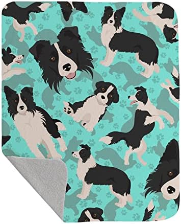 Caroline's Treasures MLM1025LQB Border Collie Quilted Blanket 50x60 Artwork Pattern Quilted Throw Blanket for Bed, Couch, Sofa, Soft and Lightweight