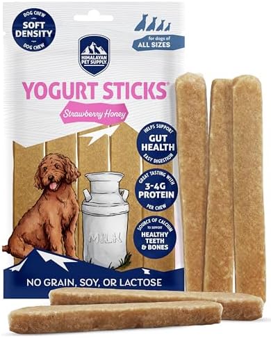 Himalayan Dog Chew Yogurt Sticks, Probiotic Dog Treats, Strawberry 5 Treats
