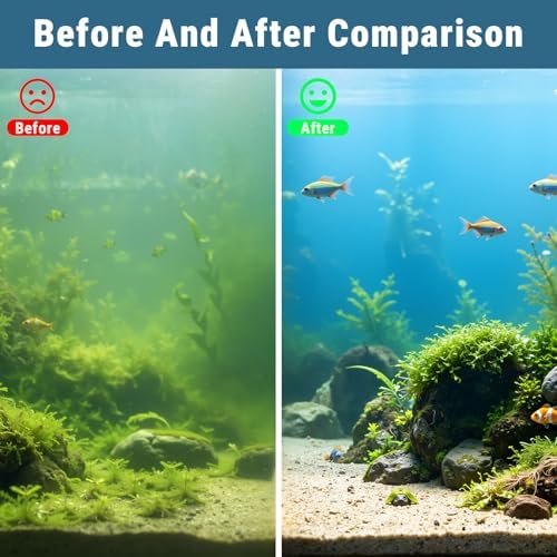 coospider-repta Aquarium Filter UV Green Clean Machine for 15-40 Gallon Fish Tank Crystal Clear 100GPH