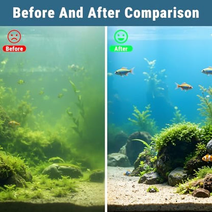 coospider-repta Aquarium Filter UV Green Clean Machine for 15-40 Gallon Fish Tank Crystal Clear 100GPH