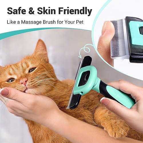 MIU COLOR Pet Grooming Brush, Deshedding Tool for Dogs & Cats, Spring Green