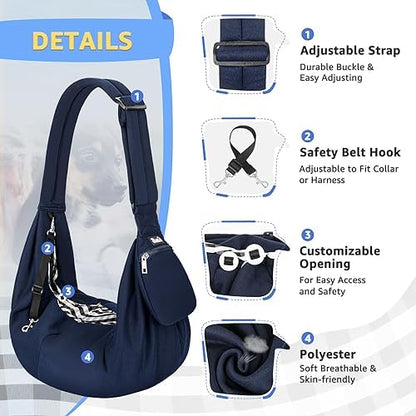 SlowTon Dog Carrier Sling - Thick Padded Shoulder Strap Adjustable, DBL, M