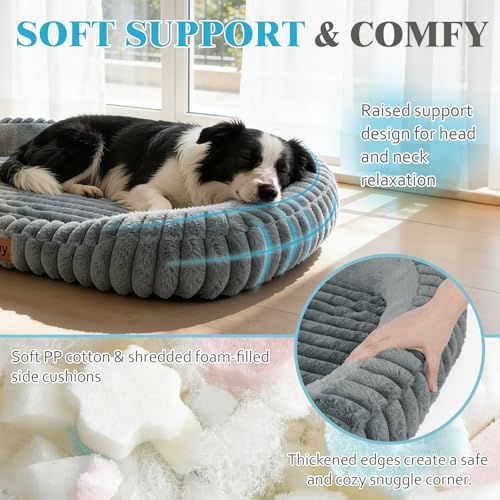 Orthopedic Dog Bed, Memory Foam Bolster Bed for Small Dogs