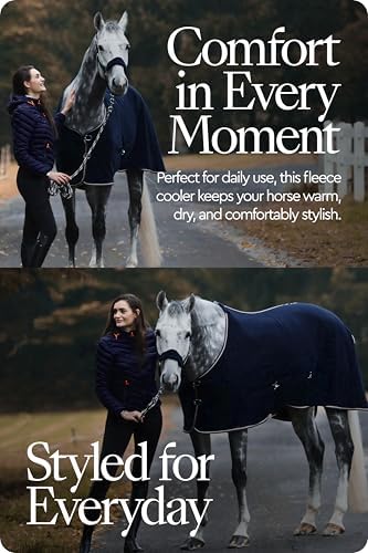 HORZE Kiel Horse Blankets for Real Horses, Fleece Horse Cooler Sheet