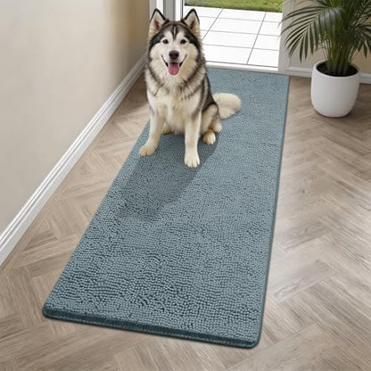 Bcoimo Super Absorbent Dog Door Mat, 60"*24" Anti Slip Mat for Muddy Paws
