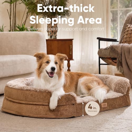 FUKUMARU Dog Bed, 37.4-Inch Large Orthopedic Dog Couch, Up to 55 lb