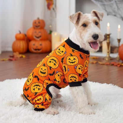 XPUDAC 4 Pack Halloween Dog Clothes Puppy Pajamas for Small Dogs, XS