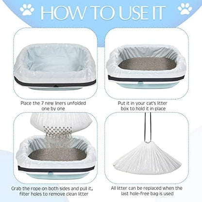 Jutom 84 Count Sifting Litter Box Liners, Cat Box Liners with Holes