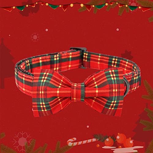 Lionheart Plaid Dog Collar - Adjustable Bow Tie Collar for Large Dogs for Girl or Boy Dogs