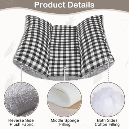 15"x14" Soft Plush Rabbit Bed Washable Cuddle Mat for Small Pets