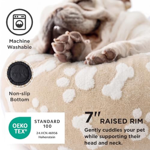 LE SURE Shown on TV Jacquard Donut Cute Small Dog Beds,Sand 23x23x7in