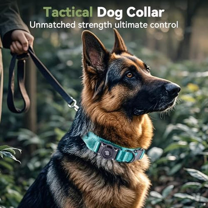 2026 Upgrade Waterproof Tactical AirTag Dog Collar, Built in AirTag Holder
