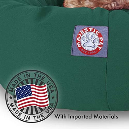 Majestic Pet Sherpa Bagel Dog Bed, 52 Inch X-Large, Round, Washable, Green