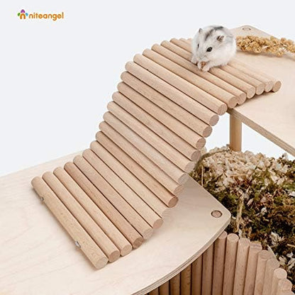 Niteangel Hamster Climbing Ladder Wooden Suspension Bridge for Guinea Pigs Rats Hedgehog Gerbils Mouse Sugar Glider and Other Small Animals (Small)