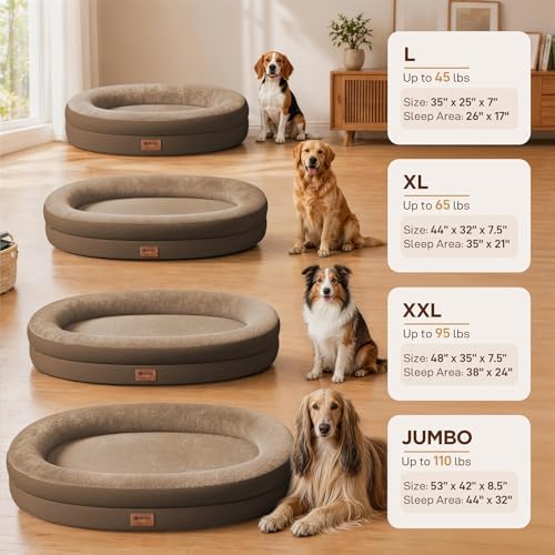 Waterproof Orthopedic Dog Bed for Medium Dogs, Coffee
