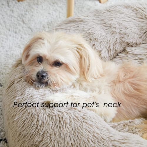 Western Home Calming Donut Cat Bed Small Dog Bed Washable,20" Brown