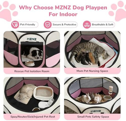Dog Cat Small Animal Puppy Playpen Crate, Large, Pink