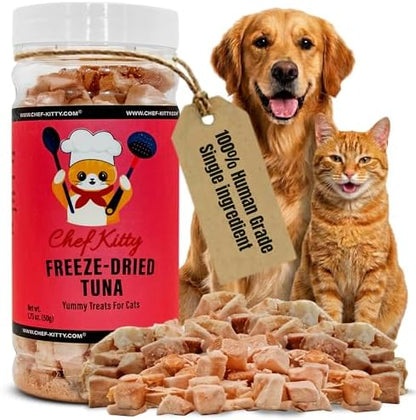 Wild Caught Freeze Dried Tuna Cat & Dog Treats, Omega-3, 1.75oz