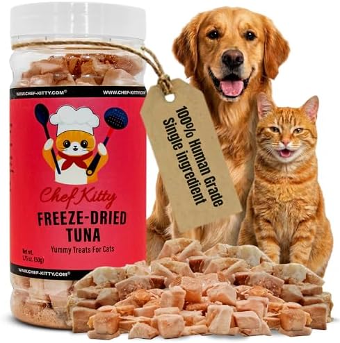 Wild Caught Freeze Dried Tuna Cat & Dog Treats, Omega-3, 1.75oz