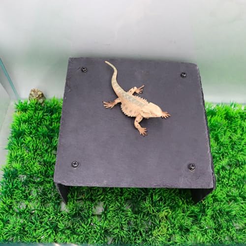 Bearded Dragon Tank Accessories, Slate Rocks for Reptiles, Bearded Dragon Basking Platform, Habitat Hide for Bearded Dragons, Tortoise, Gecko, Snake and Other Reptile & Amphibian
