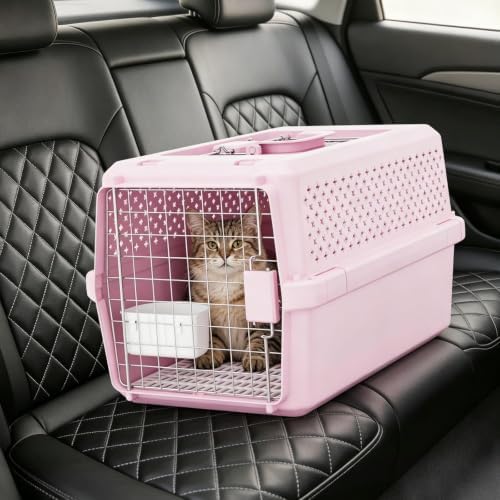 RIZZARI Hard-Sided Dog Carrier: 24" Travel Crate for Medium Dogs & Cats