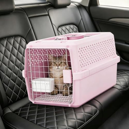 RIZZARI Hard-Sided Dog Carrier: 24" Travel Crate for Medium Dogs & Cats