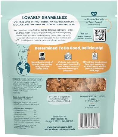 Shameless Pets Catnip N Chill Chicken Liver Crunchy Cat Treats, 12 oz