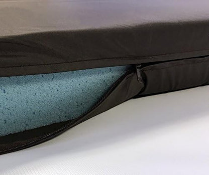 Black Canvas Durable External Case Cover Waterproof Therapeutic Orthopedic 100% Solid True Dense Cooling Blue Memory Foam Pad Pet Dog Bed Crate Free 2nd External Cover (37x27x4 Inch)