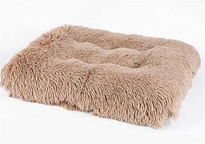 Long Plush Calming Pet Bed Cuddler Pet Bed Camel 2XL