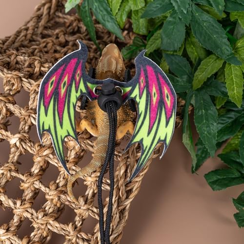 COMSUN 2 Pack Bearded Dragon Lizard Harness Leash Set with Dinosaur Wings