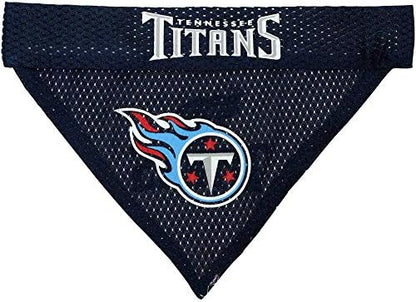 NFL DOG BANDANA - TENNESSEE TITANS REVERSIBLE PET BANDANA. 2 Sided Sports Bandana with a PREMIUM Embroidery TEAM LOGO, Large/X-Large. - 2 Sizes & 32 NFL Teams available