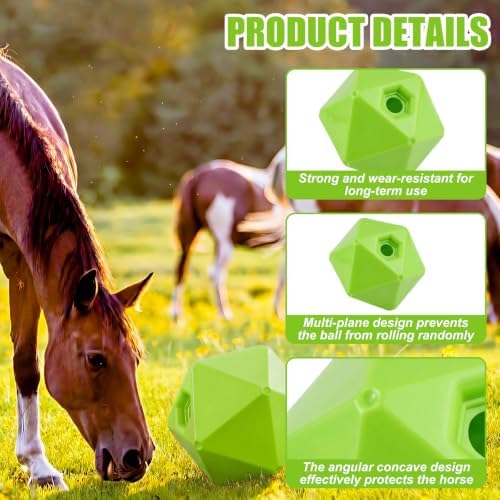 Seenelling 1 Pack Horse Treat Ball, 9" Feeder Toy for Horses, Green