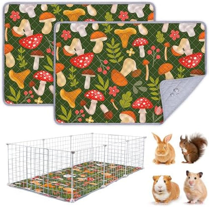 Unicorn Catcher 2 Pack Washable Guinea Pig Cage Liner, Waterproof Bedding