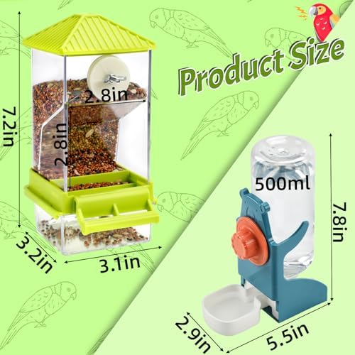 Rypet No-Mess Bird Feeder and Water Dispenser Set for Small Birds