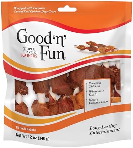 Good 'n' Fun Kabobs Long-Lasting Dog Treat Made With Real Protein, 12 oz
