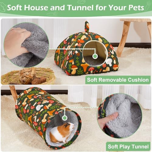 Bienbee Guinea Pig Hideout, 2 Piece Washable Set for Small Animals Large