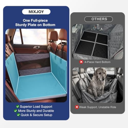 MIXJOY XL Dog Car Seat for Large Medium Dogs, Back Seat Extender for Pets, Waterproof Pet Carseat for Medium Sized Dog, Hammock for Pet, with Storage Pocket for Cars/SUV/Truck(XL)