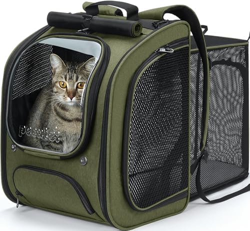 Pecute Cat Backpack Carrier,Large Space Cat Bubble Backpack,Ergonomic,Green