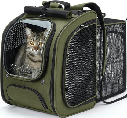 Pecute Cat Backpack Carrier,Large Space Cat Bubble Backpack,Ergonomic,Green