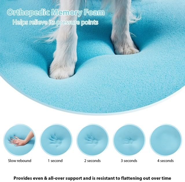 100% Orthopedic Memory Foam Large Dog Bed, Waterproof Washable L Pet Bed 36"