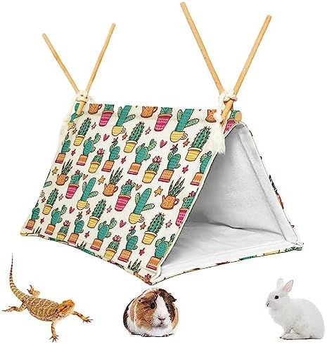 Bearded Dragon Tent Hide, Reptile Hide Bed for Leopard Gecko, Dragon Bed/Den (cactu2)