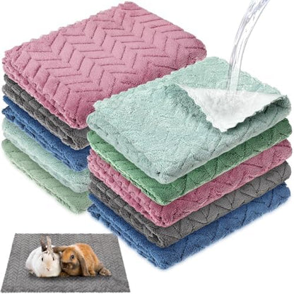 VitalCozy 10Pcs Guinea Pig Cage Liner Washable, Wheat, 18x24 Inch, Colorful
