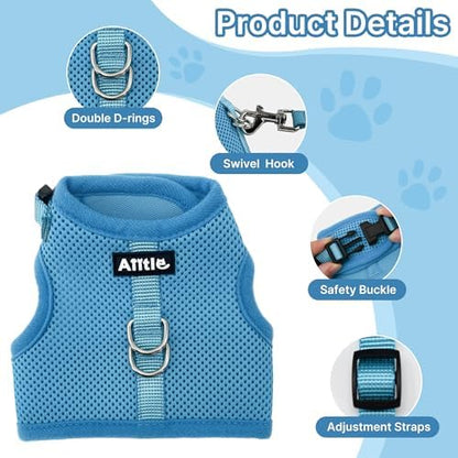 AIITLE Breathable Bunny Harness and Leash Set Escape Proof, Blue S